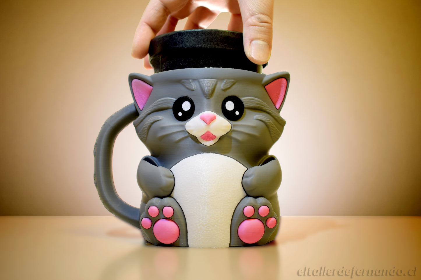 Gato Amermelado – Porta Pote de Helado (450 ml)