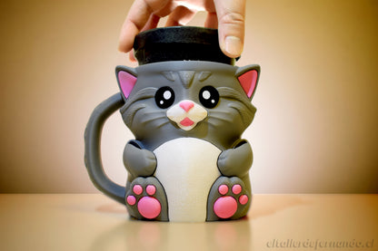 Gato Amermelado – Porta Pote de Helado (450 ml)